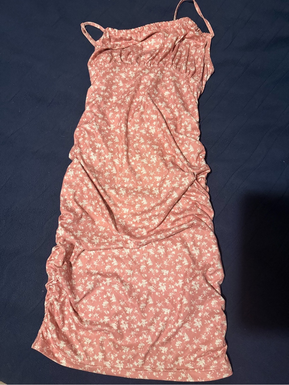 Pink Floral Spaghetti Strap Dress